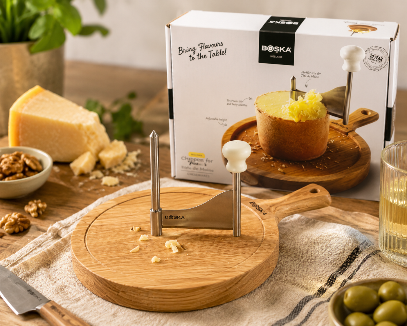 BOSKA Serveware Cheese Curler Friends Oak – Cheese Shaver, 1 Set