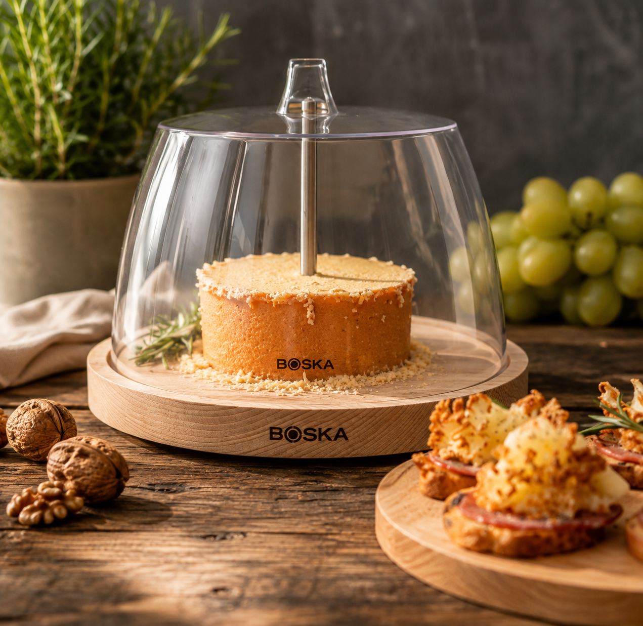 BOSKA Serveware Cheese Curler Geneva with Dome – Cheese Rosette Maker, 1 Set