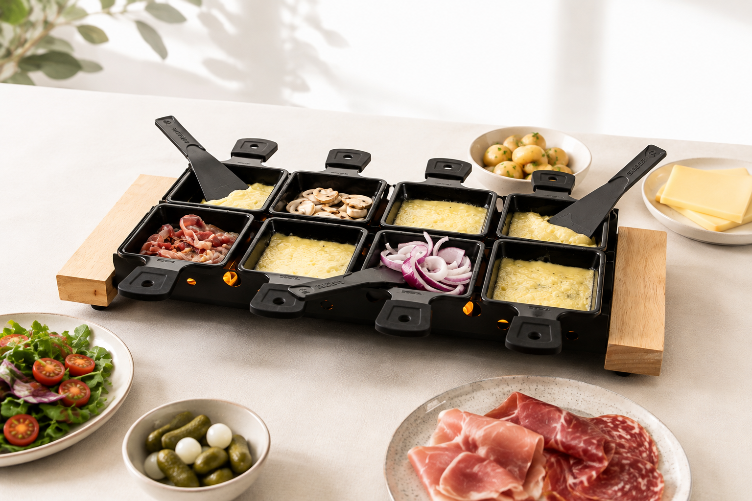 BOSKA Serveware Partyclette® XL – Raclette Grill Set for 8 People, 1 Set